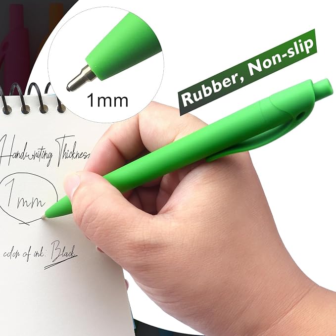 Bribobo Ballpoint Pens Black Ink Pens Medium Point Retractable Ballpoint Pens - Image 5