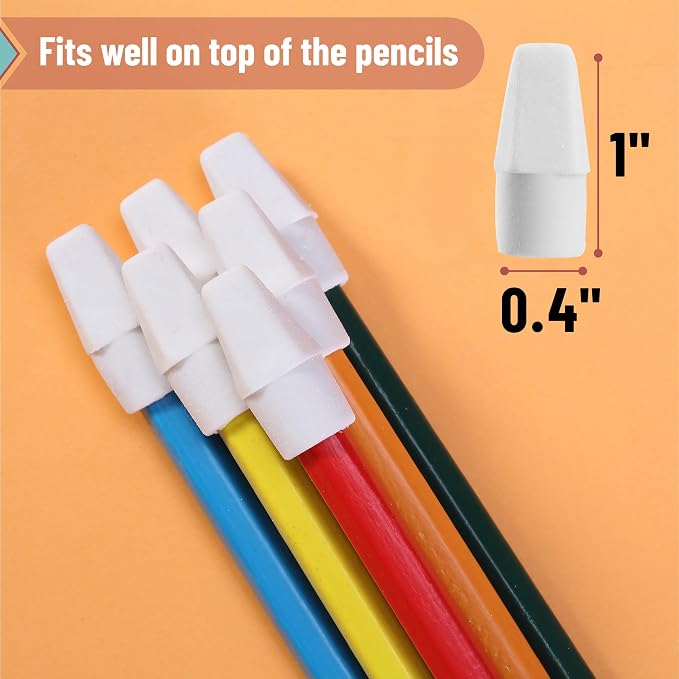 Mr. Pen- White Pencil Top Erasers, Eraser Caps - Image 3