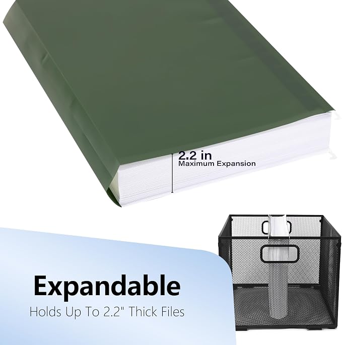 Plastic Hanging File Folders, 24 Pack Olive Hanging Folders，Letter Size - Image 8