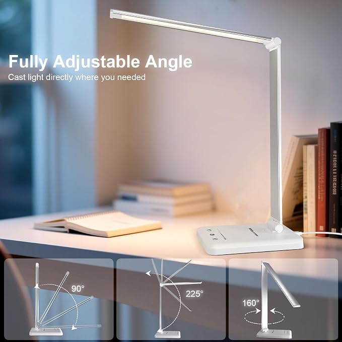White crown LED Desk Lamp Dimmable Table Lamp Reading Lamp - Image 9