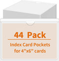 44 Pack Storage Bins Labels, 4x6 Photo Sleeves, Plastic Adhesive Pockets by yeestone