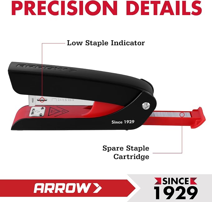 Arrow Office Stapler Set, 25 Sheet Capacity Metal Desk Staplers - Image 4