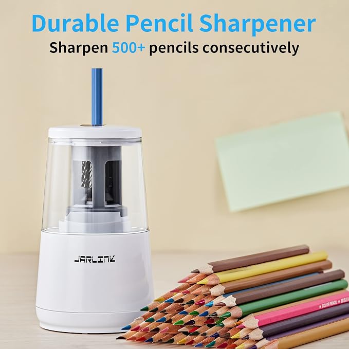 JARLINK Electric Pencil Sharpener, Heavy-Duty Helical Blade to Fast Sharpen - Image 6