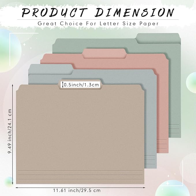 144 Pcs File Folders 9.5x11.6 Inch Manilla Folders Letter Size - Image 2