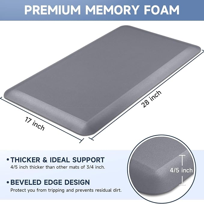 StepRite 4/5 Inch Thick Kitchen Mat Anti Fatigue Mat Kitchen Rugs Kitchen Decor - Image 2