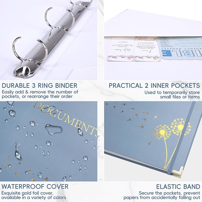 XKDOUS Important Document Organizer Emergency Binder Life Organizer Folio - Image 5
