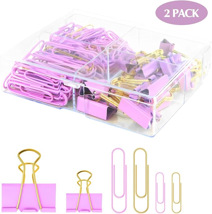 Cute Paper Clips Binder Clips Combo Set, Cute Office Supplies Set - Image 8