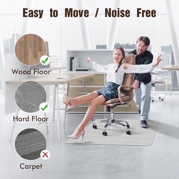 Blvornl Office Chair Mat for Hardwood Floor, Large Anti-Slip Hard Floor - Image 5