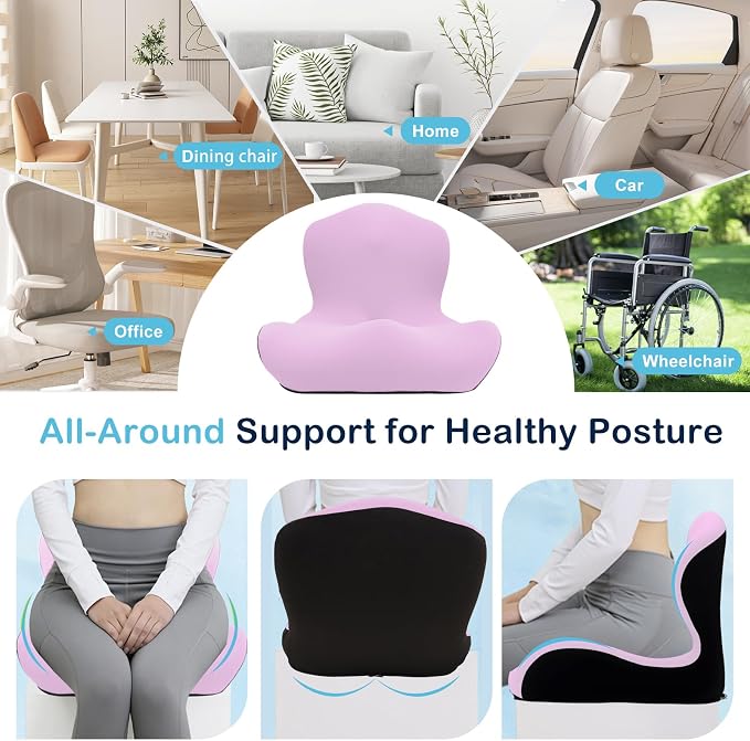Seat Cushion for Office Chair and Car, L-Shaped Ergonomic Car Seat Cushions - Image 8