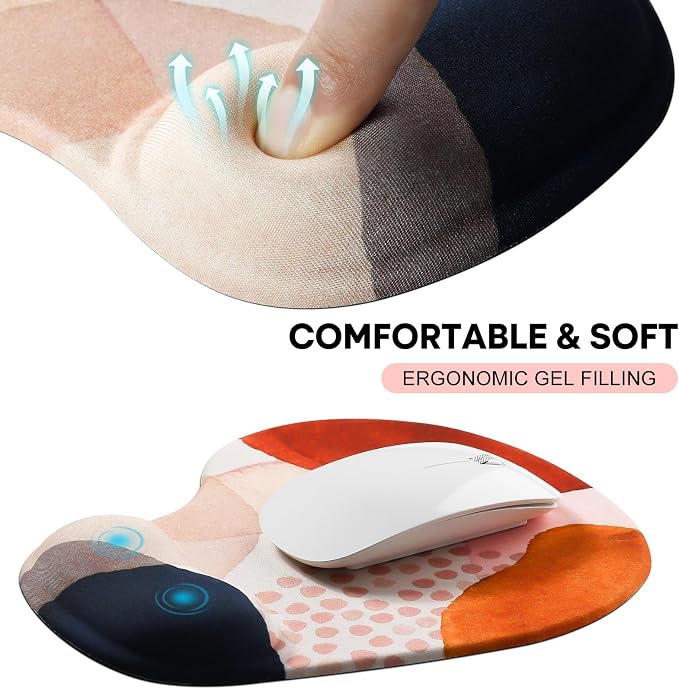 JIKIOU Mouse Pad, 2 Pack Ergonomic Mouse Pads - Image 4