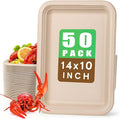 Gezond 50 Pack 14 Inch Disposable Food Trays Eco-friendly Heavy-Duty Large by Gezond%C2%AE