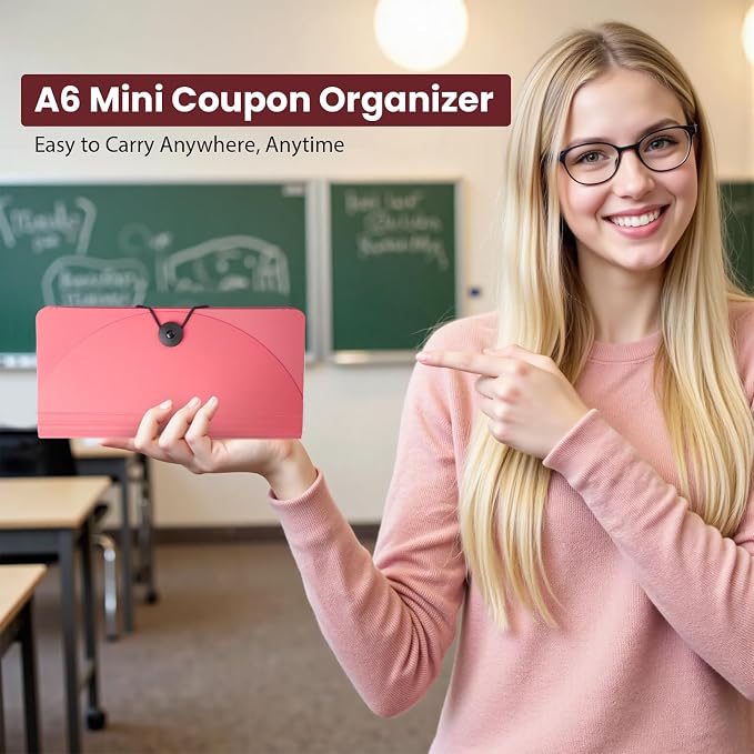 13 Pocket A6 Receipt Organizer, 2 Pack Small Accordion File Organizer, Coupon - Image 6