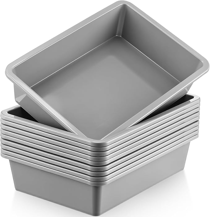Hoteam 10 Pcs Flat Storage Organizer Tray Bin Paper Tray by Hoteam