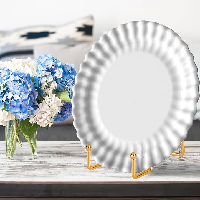 Decolore 8 inch 3 Pack Gold Plate Stands Table Top Easels Plate Holder Display - Image 7