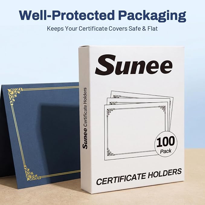 SUNEE Certificate Holders, 100 Packs Navy Blue Diploma Holders, Certificate - Image 6