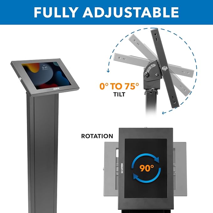 Mount-It! Anti-Theft iPad Floor Stand Kiosk, Locking Tablet Floor Stand - Image 8