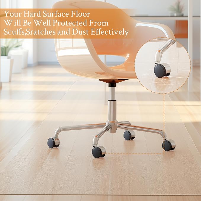KMAT Office Chair Mat, Easy Glide Hard Wood Tile Floor Mats, Chair Mat - Image 3