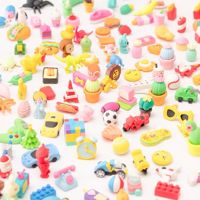 210pcs 3D Cute Kids Erasers, Random Desktop Pet Toys Gifts, Classroom Rewards - Image 4