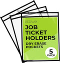 5 Pack Job Ticket Holders, Plastic Sleeves by Redwix