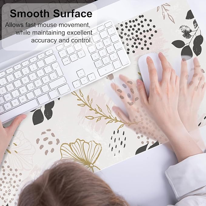 QiyI Large Mouse Pad for Desk, Cute Desk Mat for Desktop, Women Girls Office - Image 4