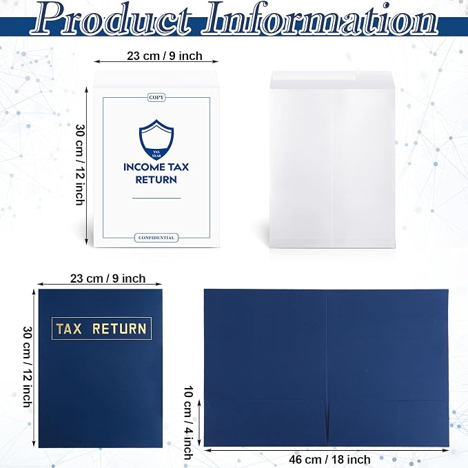 Kosiz 96 Pcs Tax Return Folders and Tax Return Envelopes Bulk 9 x 12 Inch 2 - Image 2