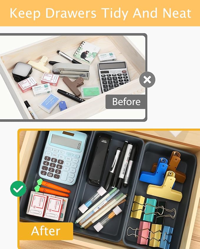 3PCS Large Plastic Drawer Organizer, Large-size Storage Bins, Organization and - Image 4