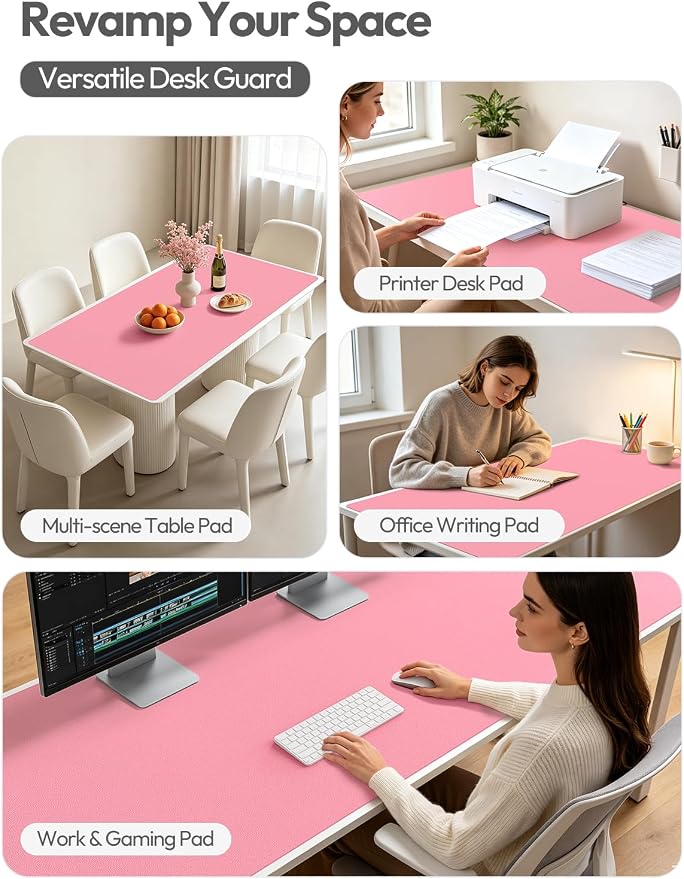 YSAGi Leather Desk Pad Protector, Office Desk Mat, Large Mouse Pad, Non-Slip PU - Image 7