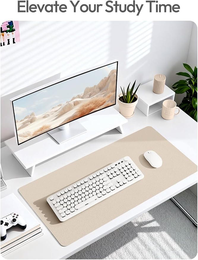 YSAGi Leather Desk Pad Protector, Large Mouse Pad, Non-Slip PU Leather Desk - Image 6