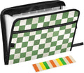 Expanding File Folder Green White Checkered Buffalo Plaid Accordion File by ALAZA