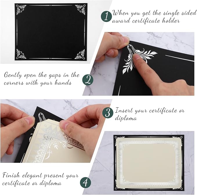 Fainne 100 Pcs Certificate Holder Foil Border 8.5 x 11 Inch Single Sided Award - Image 3