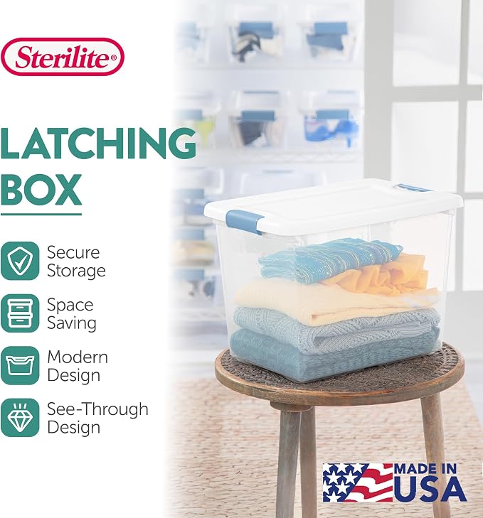 Sterilite 6-Pack Latching Box, Under Bed Storage Bins - Image 3