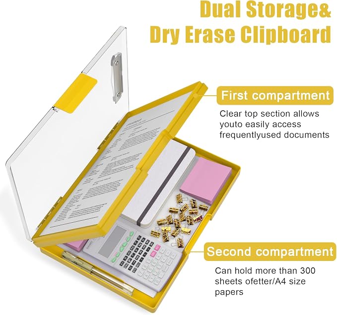Hongri Clipboard with Storage, Heavy Duty with Dual Compartment, Smooth Writing - Image 4