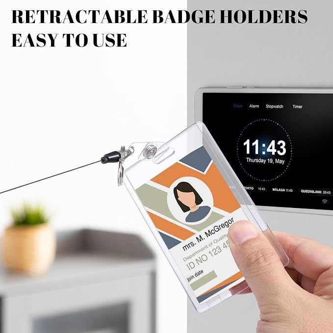 5 Set Badge Holder Retractable Clip Heavy Duty Badge Reel - Image 6