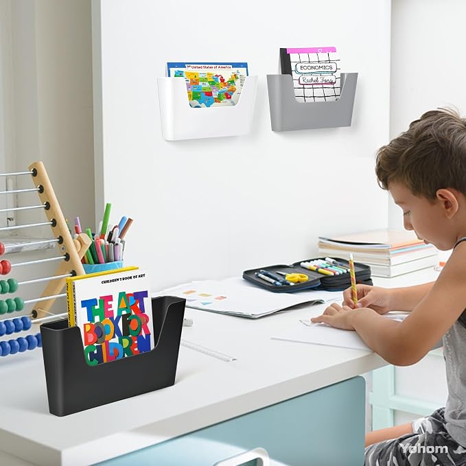 YOHOM Adhesive File Holder Plastic Document Folder Door No Drilling Mount Mail - Image 3