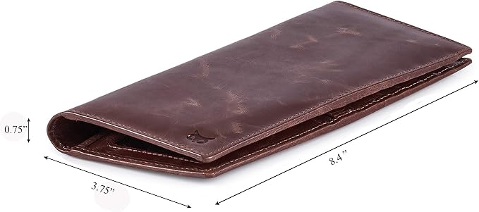 Long Wallet for Men Women Real Leather Bifold RFID Stylish Slim Handmade 2 ID - Image 2