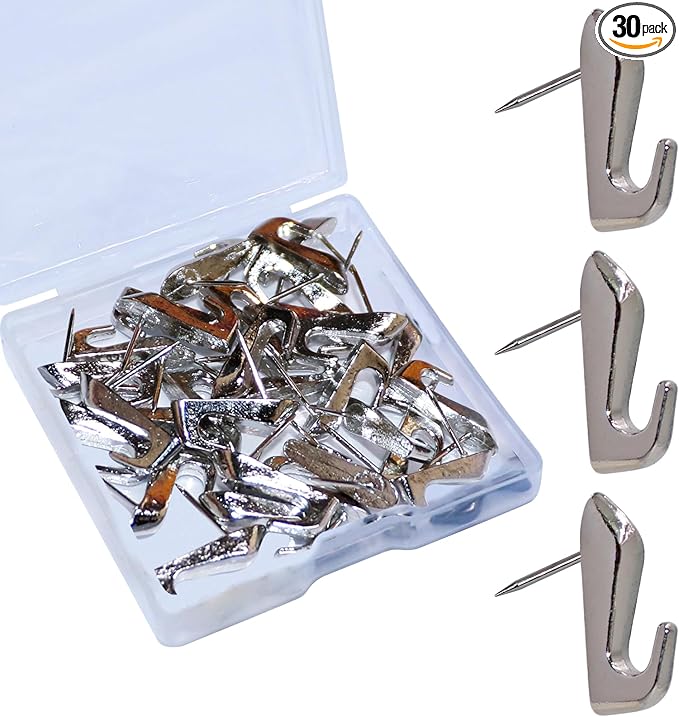 30 PCS Push Pin Picture Hooks, Push Pin Hangers, Decorative Push Pins by Atsky