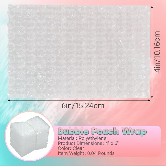100 Pack 4"x6"Clear Bubble Out Bags - Image 2