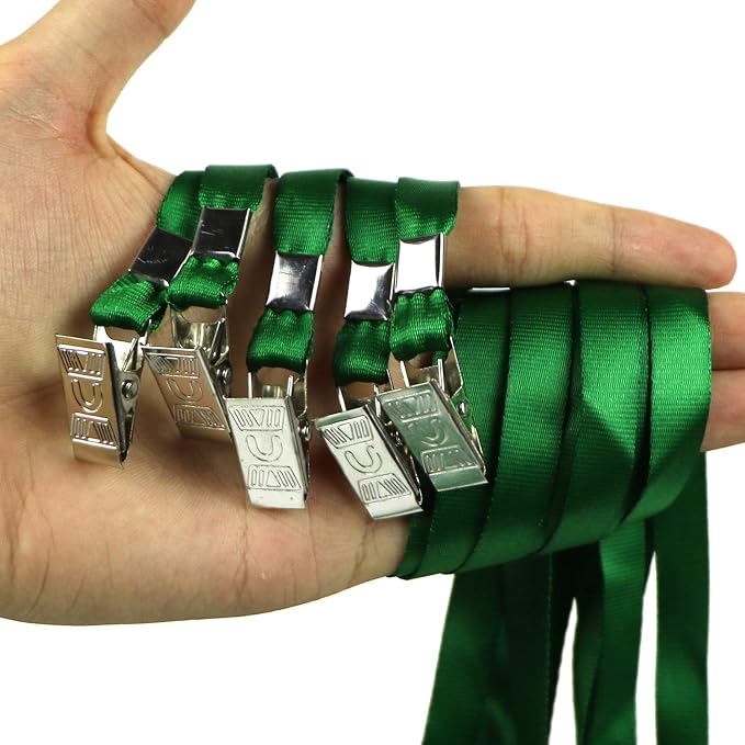 Ollain Lanyards for Id Badges Nylon Neck Flat Cruise Lanyard Bulldog Clips - Image 5
