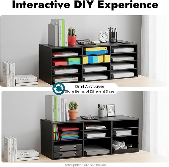 Mailbox for Classroom 12 Slots, Mail Sorter Countertop Paper Organizer Storage - Image 6