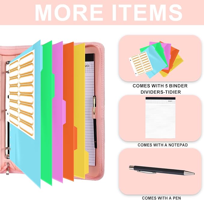 Leathario Portfolio Binder, Includes 5 Folder Index Dividers, 13 Inch Tablets - Image 7