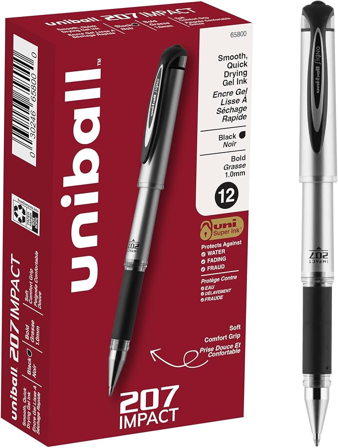 SAN65800 - Uni-ball 207 Impact Roller Ball Stick Gel Pen by uni-ball