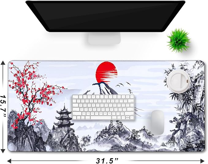 Gaming Mouse Pad Ink Pattern, 31.5x15.7 Inch Waterproof Computer Big Mousepad - Image 6