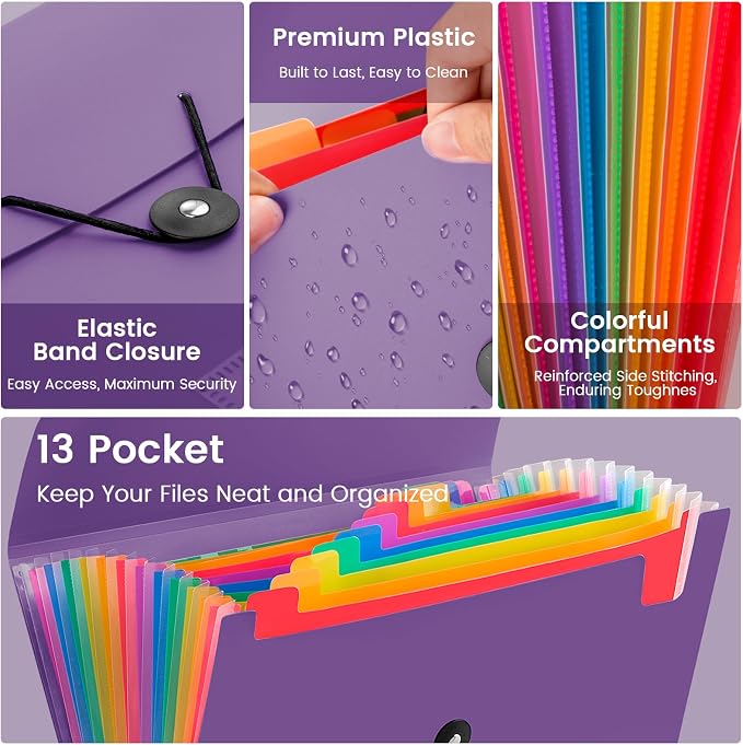 13 Pocket Accordion File Organizer - Image 3