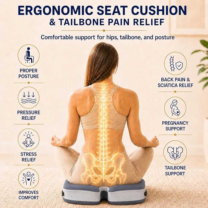 Seat Cushions for Office Chairs Wheelchair Cushion for Long Sitting Back - Image 4