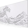 iCasso White Mouse Pad, Extended Gaming Mouse Pad, Large Stable Rubber Base by iCasso