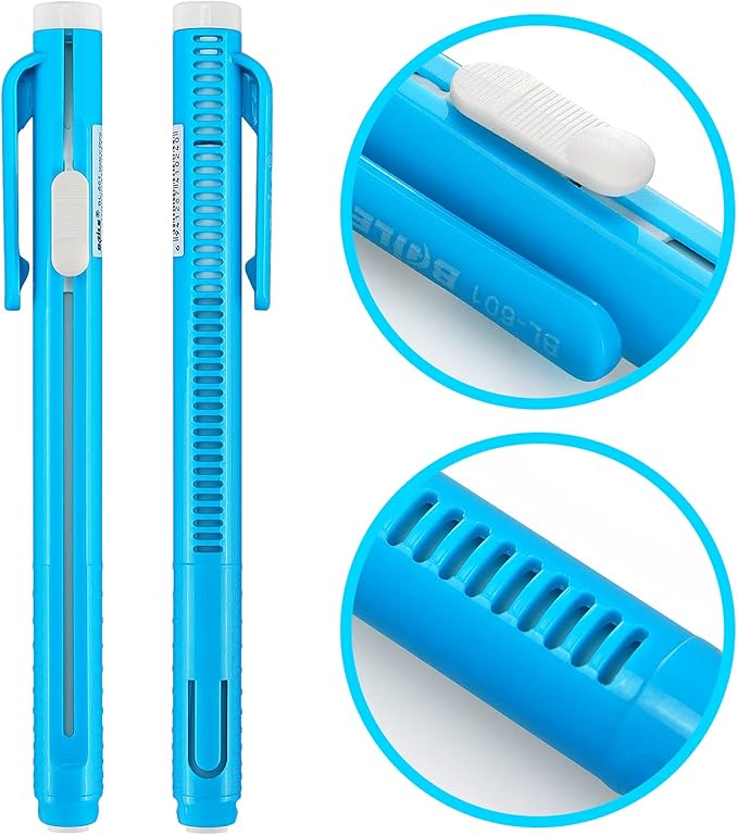 Retractable Mechanical Eraser Pen, Pen-Style Erasers, 4 Pack - Image 3
