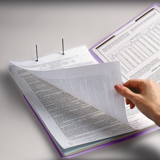 Smead Fastener File Folders, Reinforced 1/3-Cut Tabs, 2 Fasteners, Letter Size - Image 6