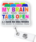 My Brain Has Too Many Tabs Open Badge Reel Retractable, Funny Badge Reel by Bydevia