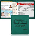Car Registration and Insurance Holder, 5.5 x 5 Inch PU Leather Vehicle Glove by HIIXHC
