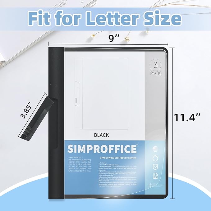 Swing Clip Report Covers, Professional Presentation Folders, 9 x 11.4 Inches - Image 2